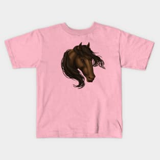 Horse Head - Brown Kids T-Shirt